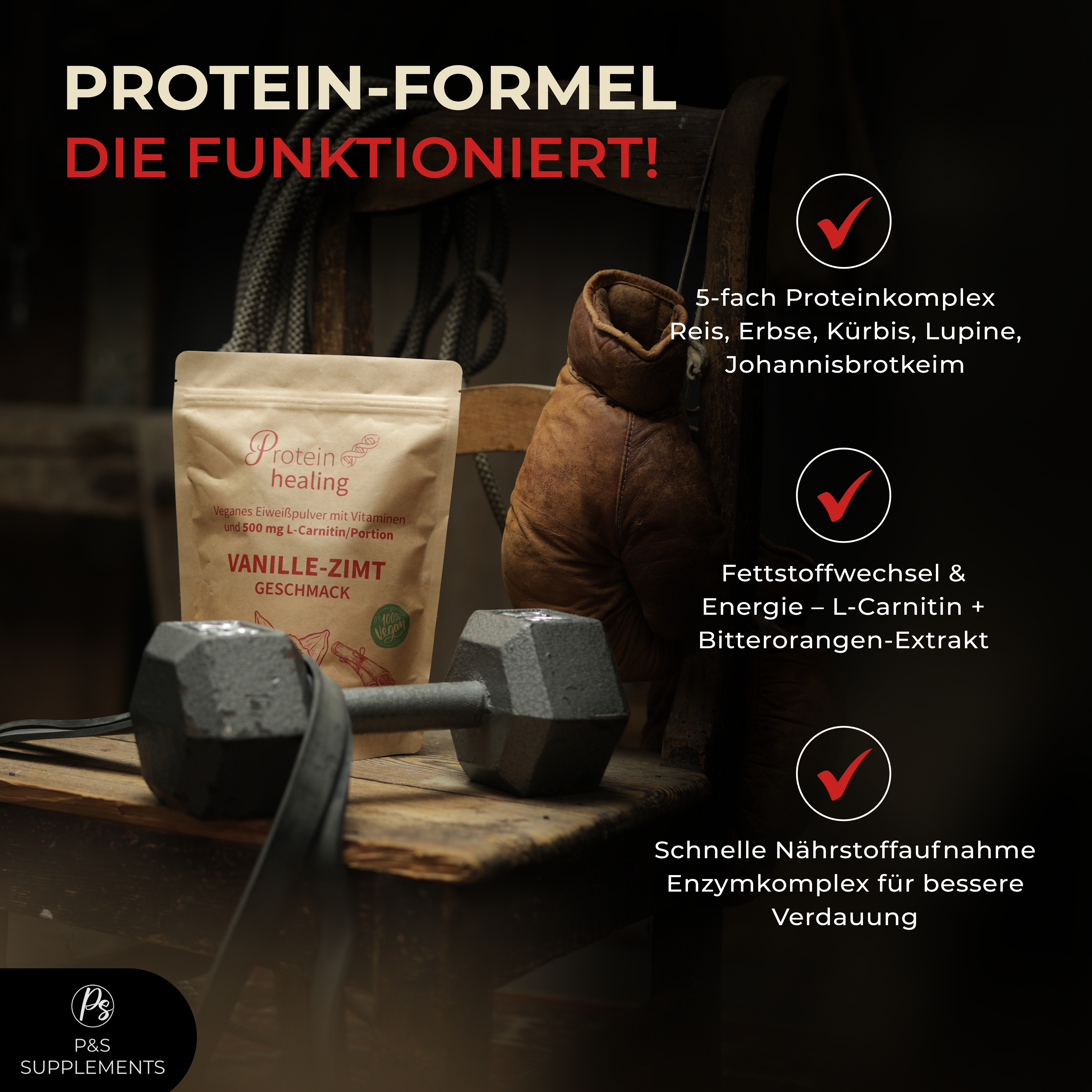 P&S SUPPLEMENTS veganes Pulver Vanille-Zimt 500g - P&S Cosmetics & Supplements