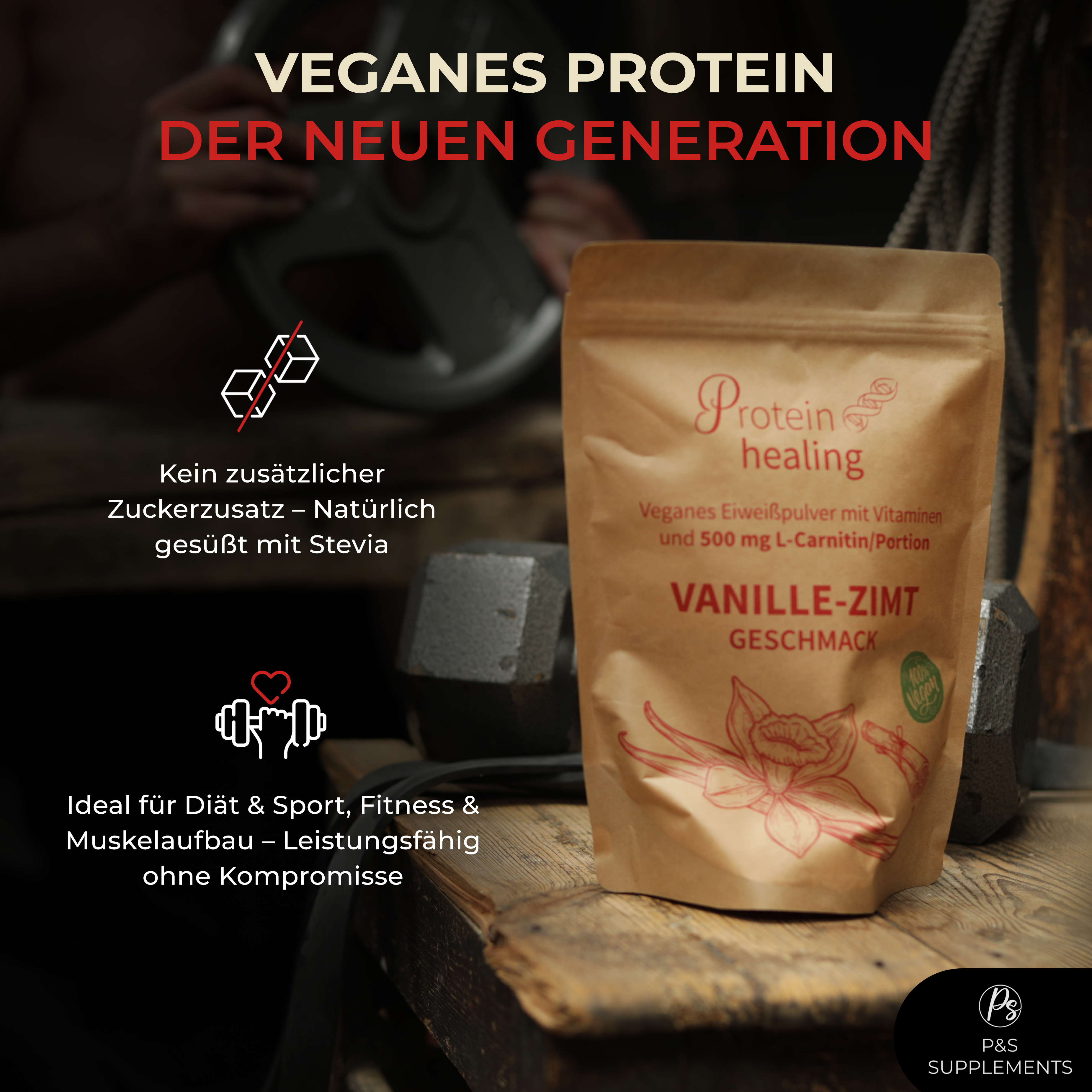 P&S SUPPLEMENTS veganes Pulver Vanille-Zimt 500g - P&S Cosmetics & Supplements