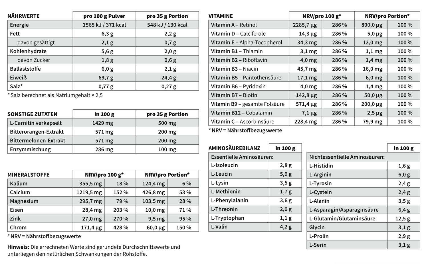 P&amp;S SUPPLEMENTS veganes Pulver Vanille-Zimt 500g - P&amp;S Cosmetics &amp; Supplements